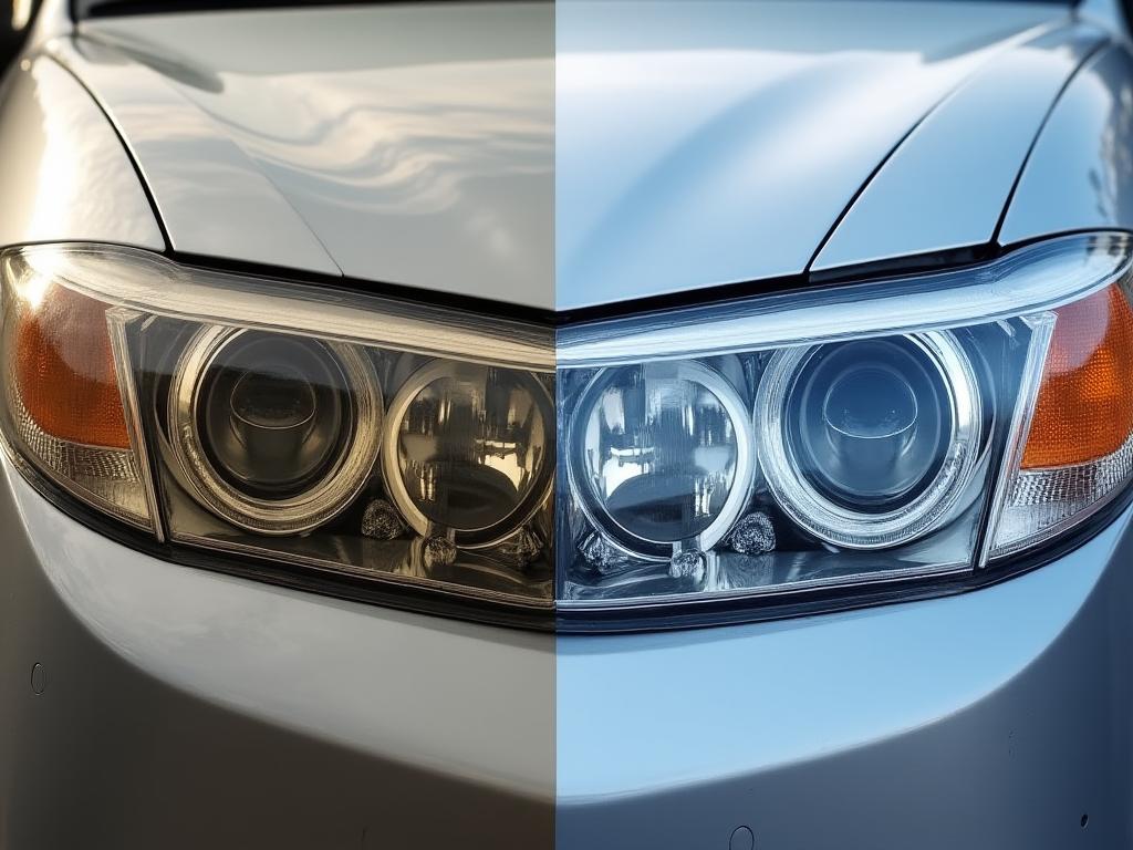 Restauración de faros antes y después